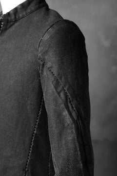 Load image into Gallery viewer, masnada SCAR STITCHED ZIP JACKET / WASHED RESIN-COAT DENIM (WASHED BLACK)