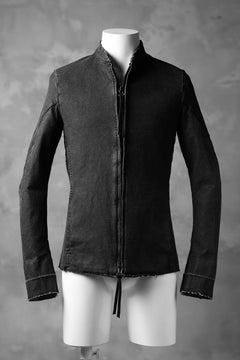 Load image into Gallery viewer, masnada SCAR STITCHED ZIP JACKET / WASHED RESIN-COAT DENIM (WASHED BLACK)