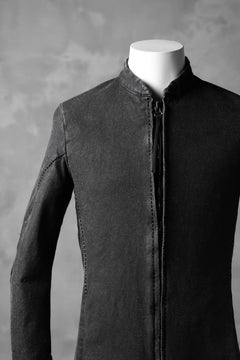 Load image into Gallery viewer, masnada SCAR STITCHED ZIP JACKET / WASHED RESIN-COAT DENIM (WASHED BLACK)