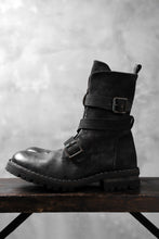 Load image into Gallery viewer, masnada ENGINEER BOOTS / REVERSED HORSE LEATHER (BLACK)