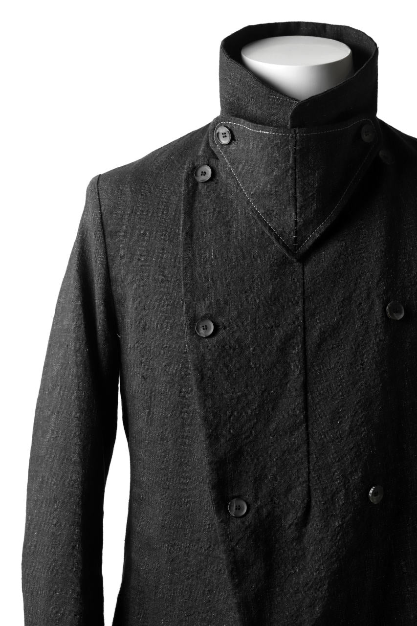 masnada SUMMER TRENCH COAT / COTONE DI LINO STAMPATO (BLACK)