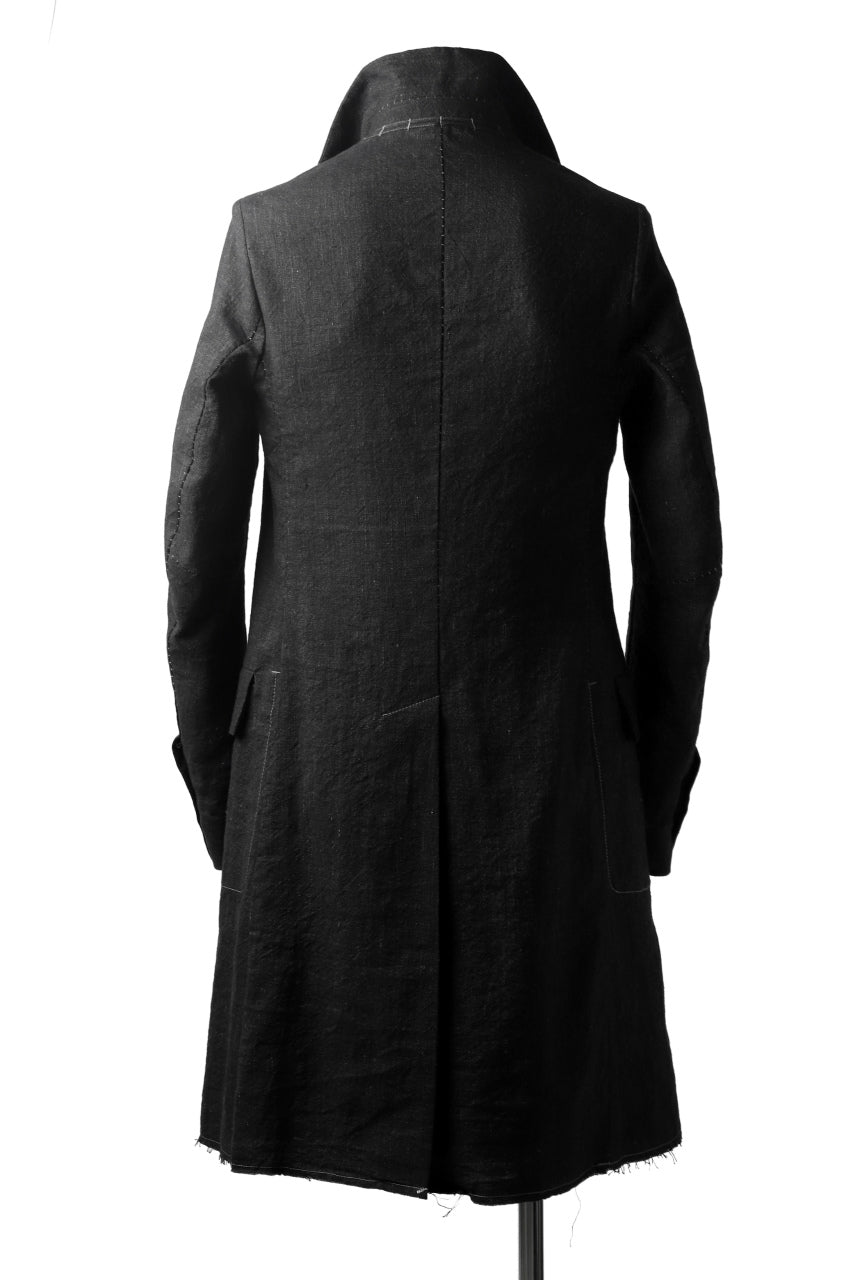 masnada SUMMER TRENCH COAT / COTONE DI LINO STAMPATO (BLACK)