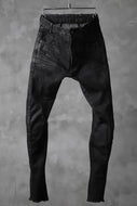 masnada EMBEDDED SLIM PANTS / DENIM ELASTICZZATO (BLACK)