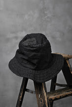 Load image into Gallery viewer, masnada SALVAGE BUCKET HAT /NEEDLED COTTON LINEN (BLACK)