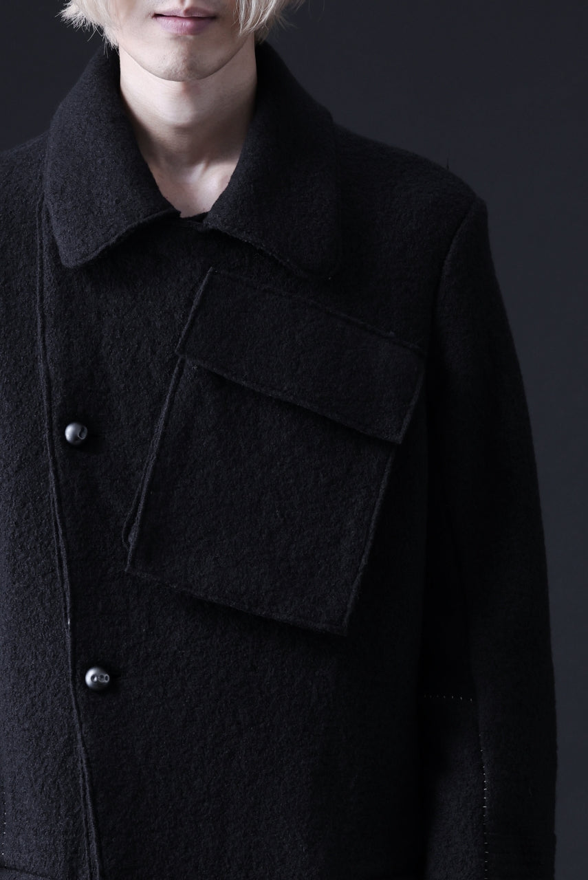 Load image into Gallery viewer, masnada GARRISON POCKET COAT / VOILED WOOL (BLACK)