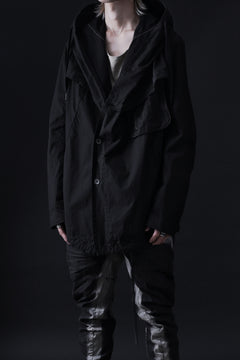 Load image into Gallery viewer, masnada CROPPED LOOSE POCKET PARKA JACKET / STRETCH COTTON RIPSTOP (SOLID BLACK)