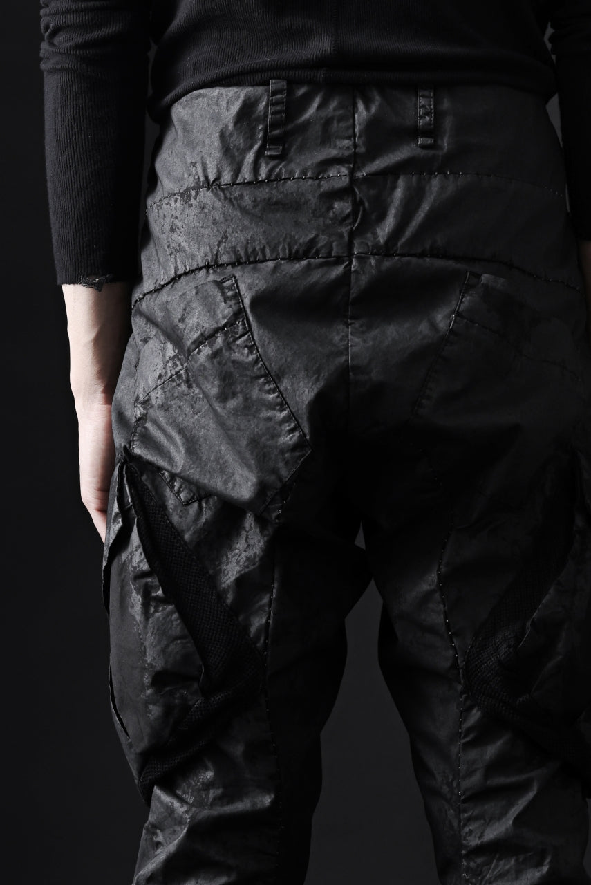 画像をギャラリービューアに読み込む, masnada VENTILATED BAGGY COMBAT PANTS / STRETCH PAPER POPELINE (SMEARED BLACK)