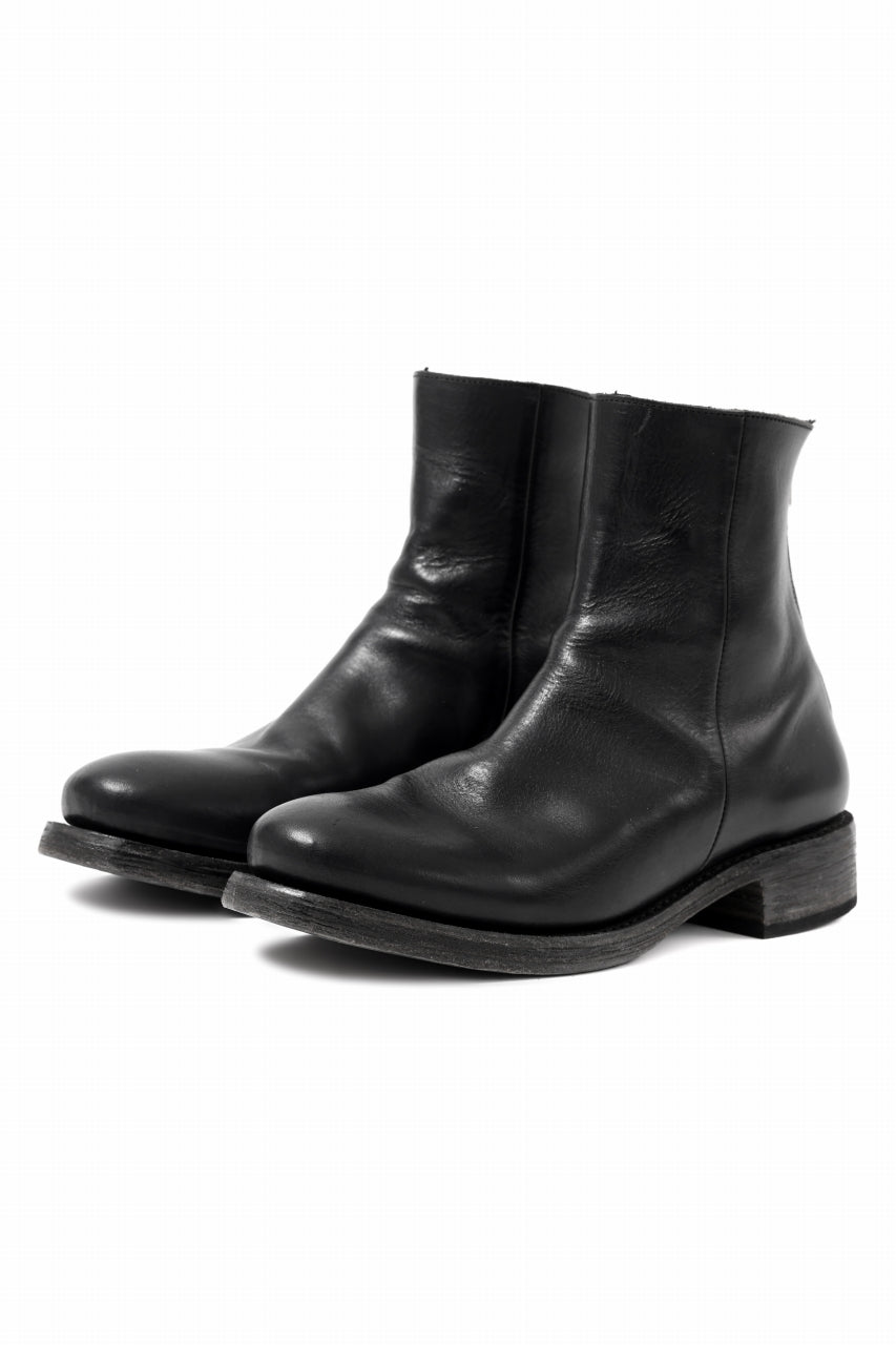 メンズPortaille DRAPE BOOTS / ITALIAN VACHETTA-SMOOTH (BLACK) ブーツ