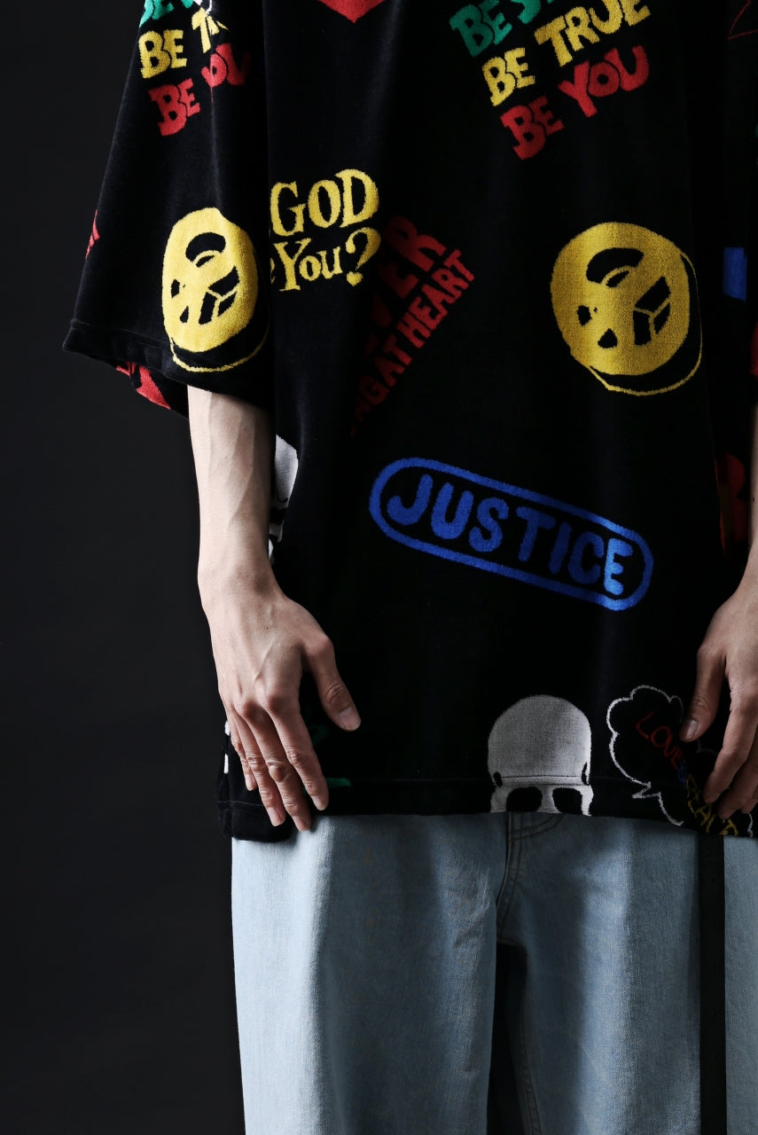 mastermind JAPAN ALL-OVER DESIGN VELOUR TEE / BOXY FIT (MULTI)の 