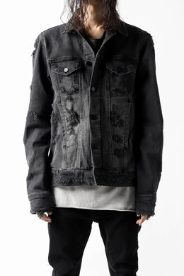 thomkrom DESTROY FADE JEAN JACKET / ELASTIC DENIM (DARK GREY)