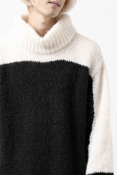 画像をギャラリービューアに読み込む, thomkrom HIGH COLLAR KNIT PULLOVER / ALPACA WOOL (BLACK x WHITE)