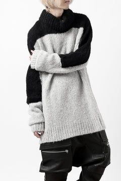 画像をギャラリービューアに読み込む, thomkrom HIGH COLLAR KNIT PULLOVER / ALPACA WOOL (LIGHT GREY x BLACK)