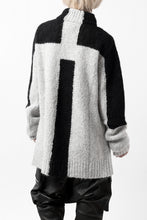Load image into Gallery viewer, thomkrom HIGH COLLAR KNIT PULLOVER / ALPACA WOOL (LIGHT GREY x BLACK)