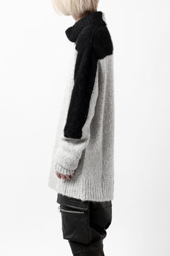 画像をギャラリービューアに読み込む, thomkrom HIGH COLLAR KNIT PULLOVER / ALPACA WOOL (LIGHT GREY x BLACK)