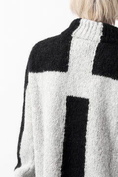 画像をギャラリービューアに読み込む, thomkrom HIGH COLLAR KNIT PULLOVER / ALPACA WOOL (LIGHT GREY x BLACK)