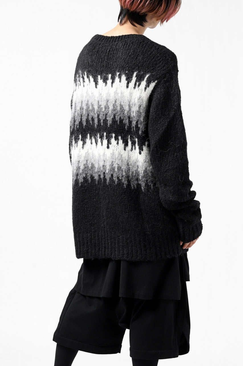 Load image into Gallery viewer, thomkrom JACQUARD KNIT PULLOVER / ALPACA WOOL (BLACK)