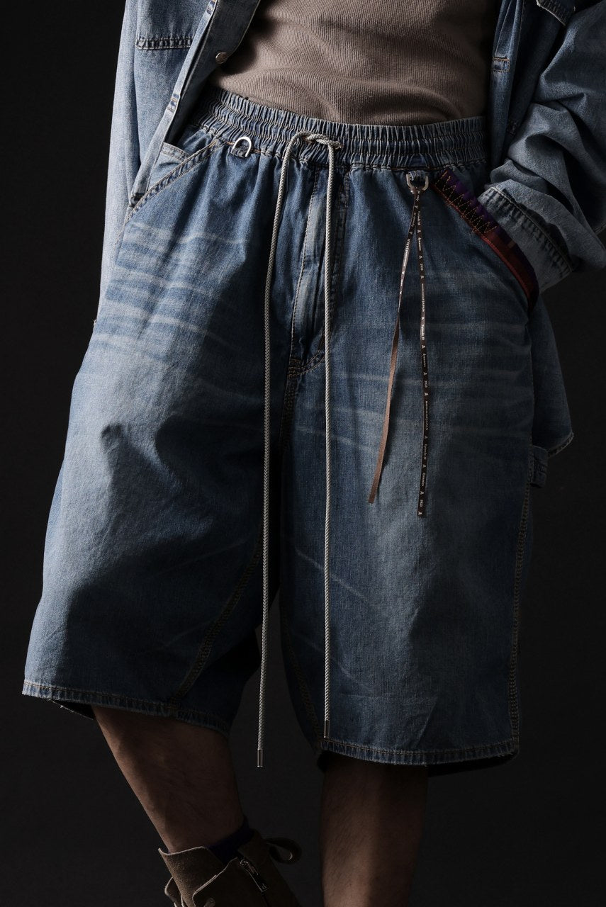 画像をギャラリービューアに読み込む, mastermind JAPAN LIGHT OZ SELVEDGE DENIM WORK SHORTS / SPECIAL WATER REPELLENT (INDIGO)