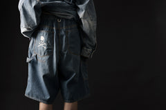 画像をギャラリービューアに読み込む, mastermind JAPAN LIGHT OZ SELVEDGE DENIM WORK SHORTS / SPECIAL WATER REPELLENT (INDIGO)