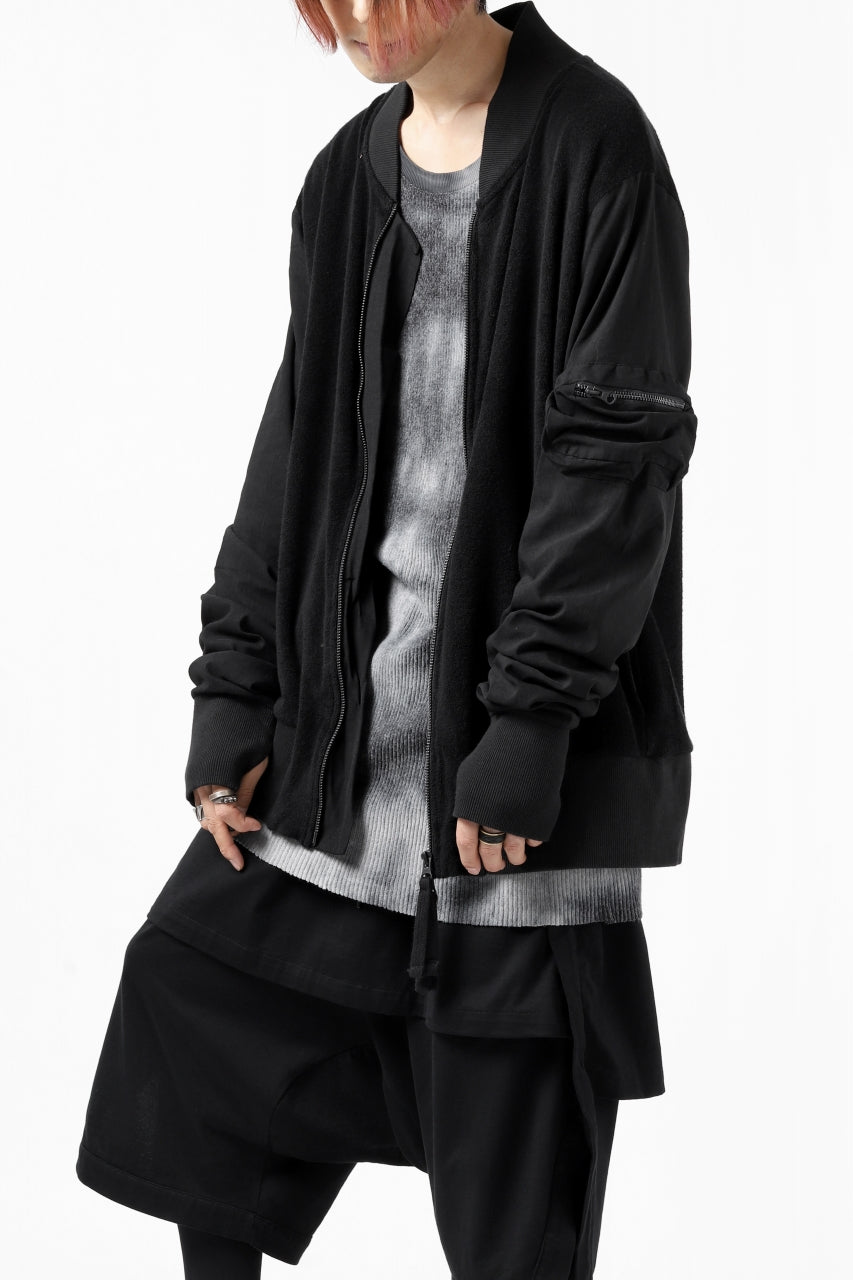 thomkrom MA-1 JACKET / SOFT FROTTEE (BLACK)