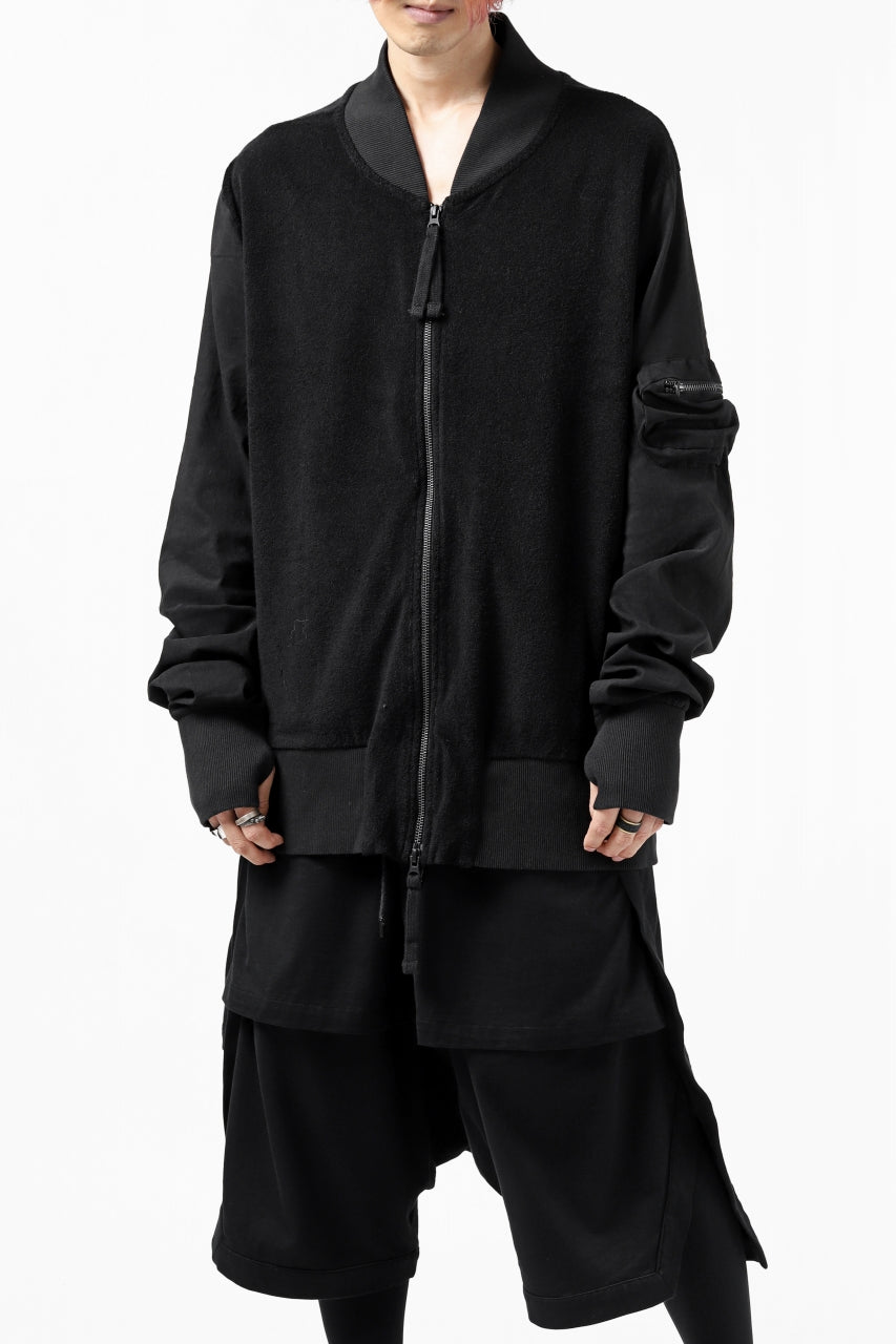 thomkrom MA-1 JACKET / SOFT FROTTEE (BLACK)