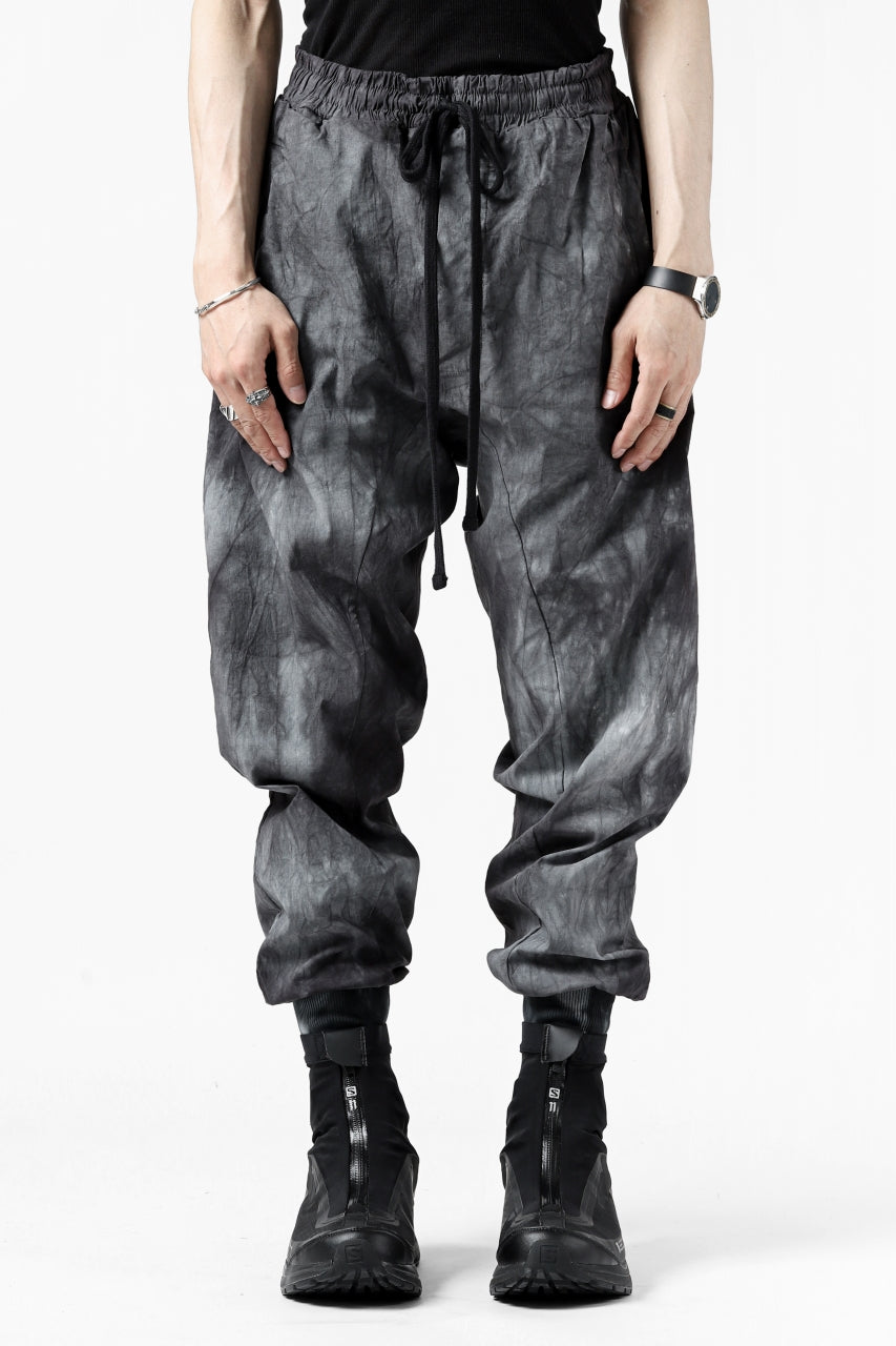 Load image into Gallery viewer, thomkrom LOW CROTCH JOGGER PANTS / DYEING WOVEN ELASTIC (MARBLE T109)