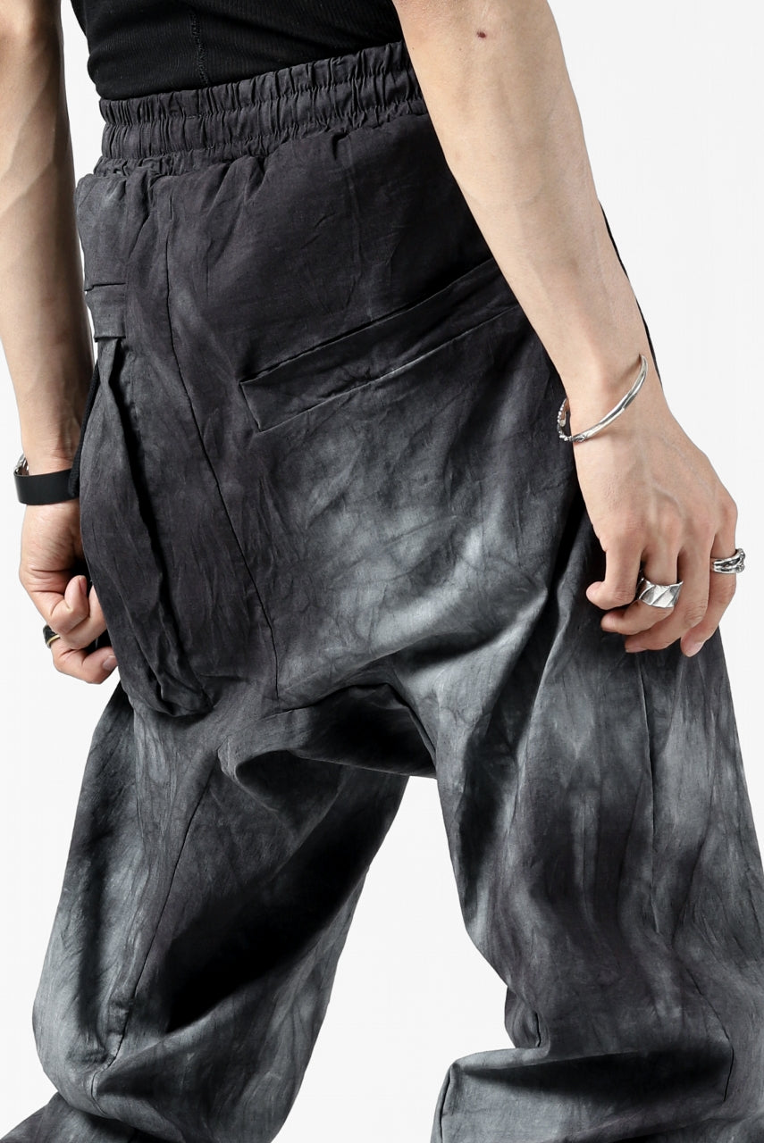 thomkrom LOW CROTCH JOGGER PANTS / DYEING WOVEN ELASTIC (MARBLE T109)