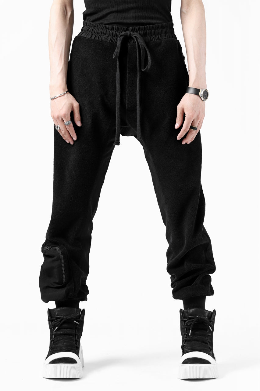 thomkrom RADICAL POCKETS EASY TROUSERS / SOFT FROTTEE (BLACK)
