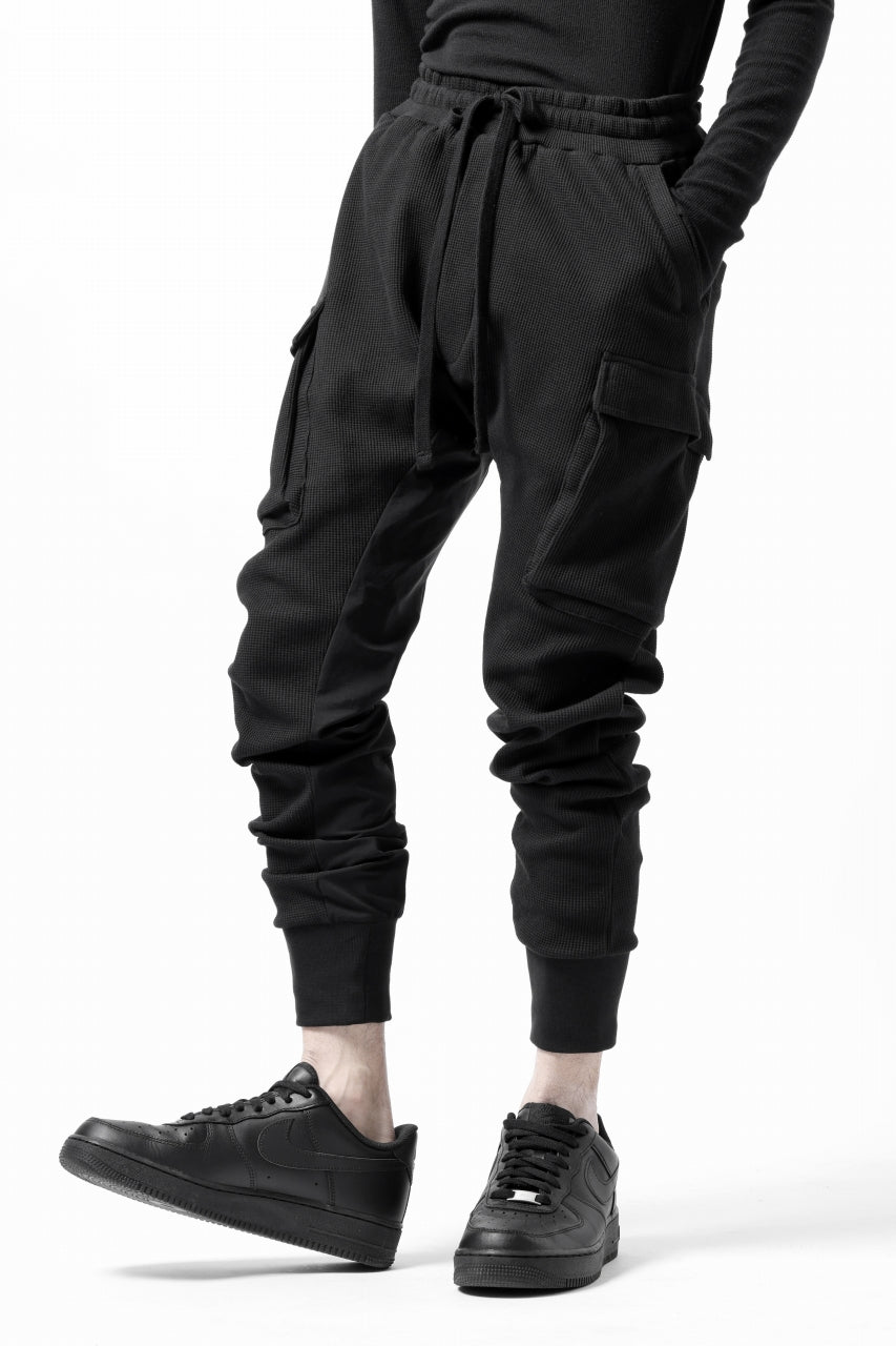 thom/krom WORKED EASY JOGGER PANTS / WAFFLE JERSEY (BLACK)