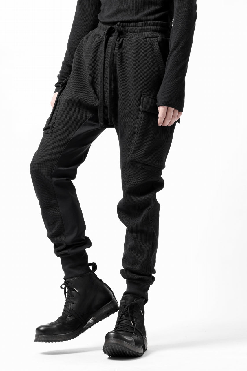thom/krom WORKED EASY JOGGER PANTS / WAFFLE JERSEY (BLACK)