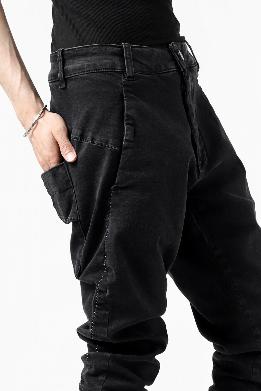 thomkrom SCAR STITCH SKINNY TROUSERS / SUPER STRETCH DENIM (DARK GREY)