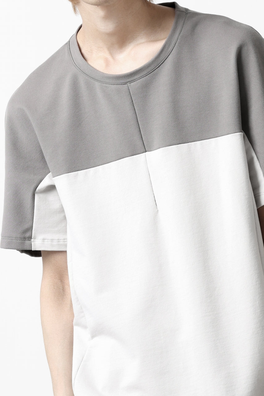 incarnation ARCH SHORT SLEEVE TOPS / ELASTIC F.TERRY (GREY x LIGHT GREY)