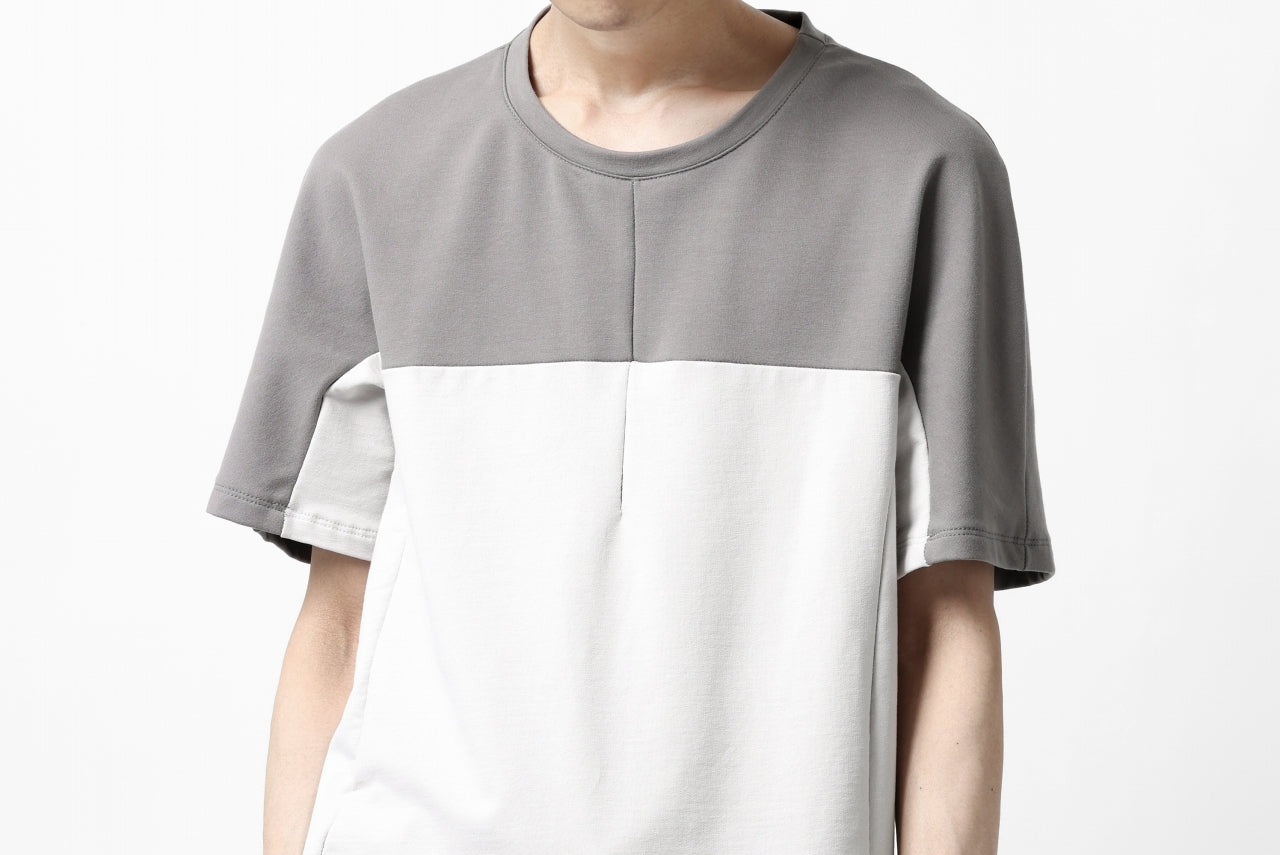 incarnation ARCH SHORT SLEEVE TOPS / ELASTIC F.TERRY (GREY x LIGHT GREY)