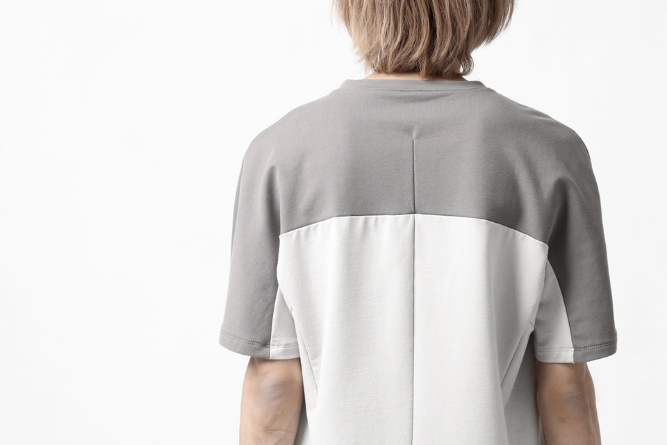 画像をギャラリービューアに読み込む, incarnation ARCH SHORT SLEEVE TOPS / ELASTIC F.TERRY (GREY x LIGHT GREY)