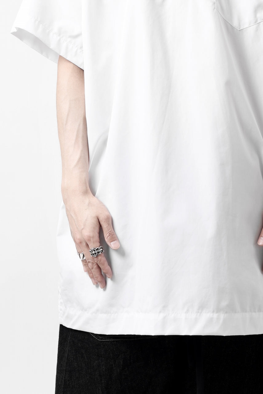 KLASICA SH-010 BOXY MINIMAL HALF SLEEVE SHIRT / THOMAS MASON'S 120/2 POPLIN (WHITE)