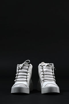 画像をギャラリービューアに読み込む, BORIS BIDJAN SABERI COW LEATHER MID CUT SNEAKER / WASHED &amp; HAND TREATED &quot;BAMBA1.1-SIN&quot; (LIGHT GREY)