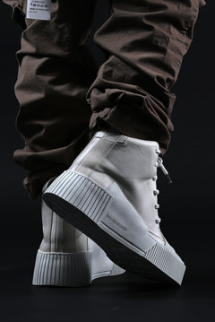 画像をギャラリービューアに読み込む, BORIS BIDJAN SABERI COW LEATHER MID CUT SNEAKER / WASHED &amp; HAND TREATED &quot;BAMBA1.1-SIN&quot; (LIGHT GREY)