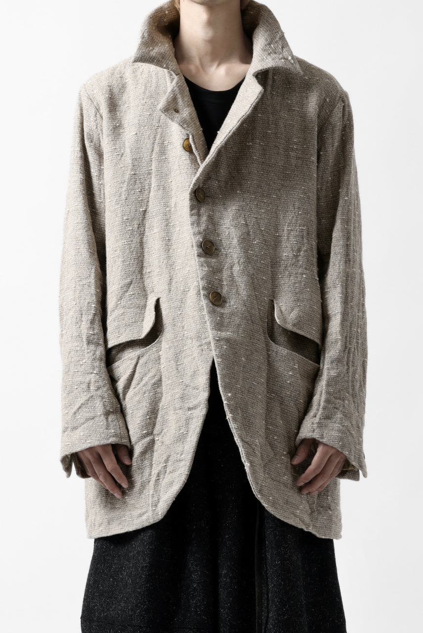 Load image into Gallery viewer, YUTA MATSUOKA semi-double jacket / knot yarn wool linen (ecru)