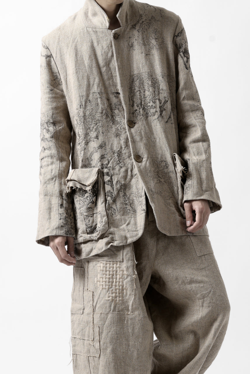 YUTA MATSUOKA 2B print jacket / safiran linen (ecru)の商品ページ 