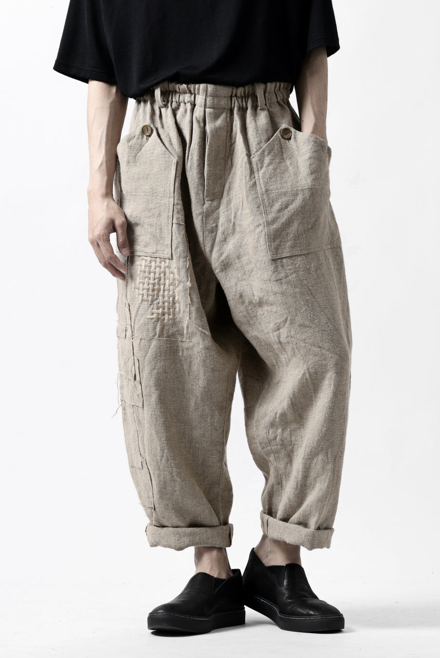 YUTA MATSUOKA wide tapered pants / safiran linen (ecru)