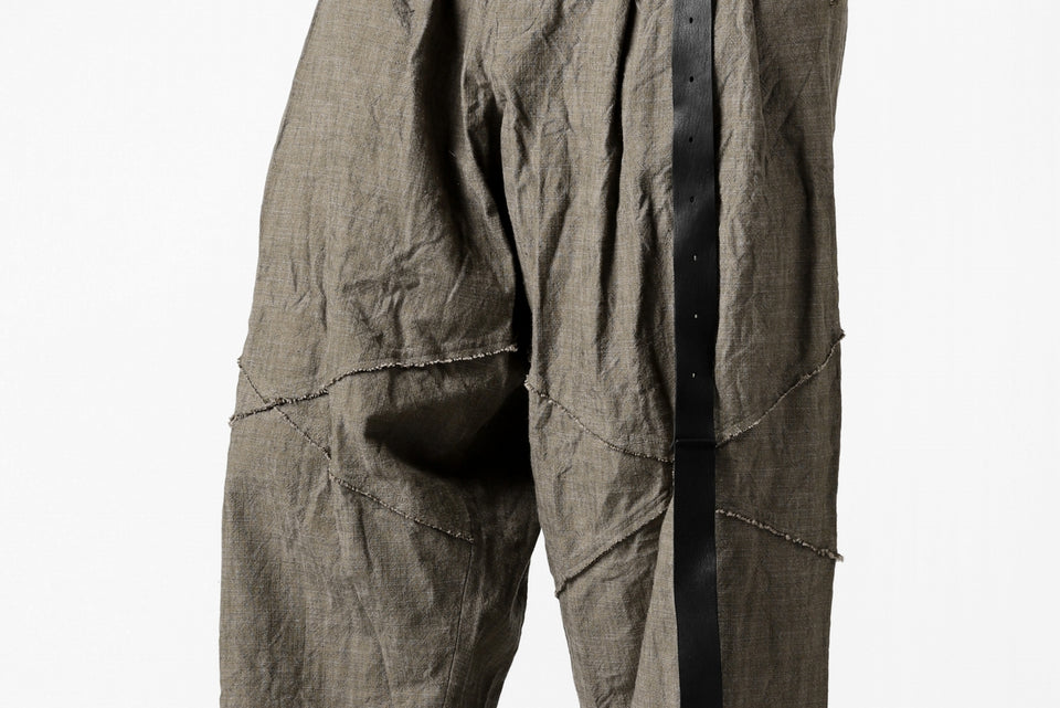 Load image into Gallery viewer, YUTA MATSUOKA cross switch cropped pants / spec dyed canvas (khaki)