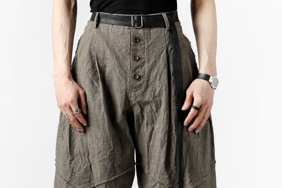 画像をギャラリービューアに読み込む, YUTA MATSUOKA cross switch cropped pants / spec dyed canvas (khaki)