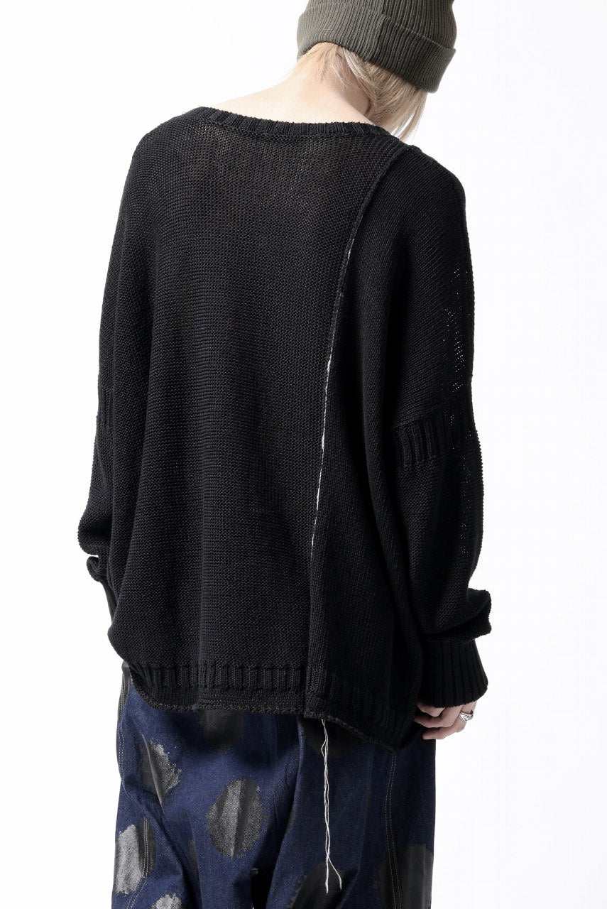 Load image into Gallery viewer, KLASICA ATTACHED LOOSE KNIT PULLOVER / ORG MIX 6PLY FOR 5G LICO (BLACK)