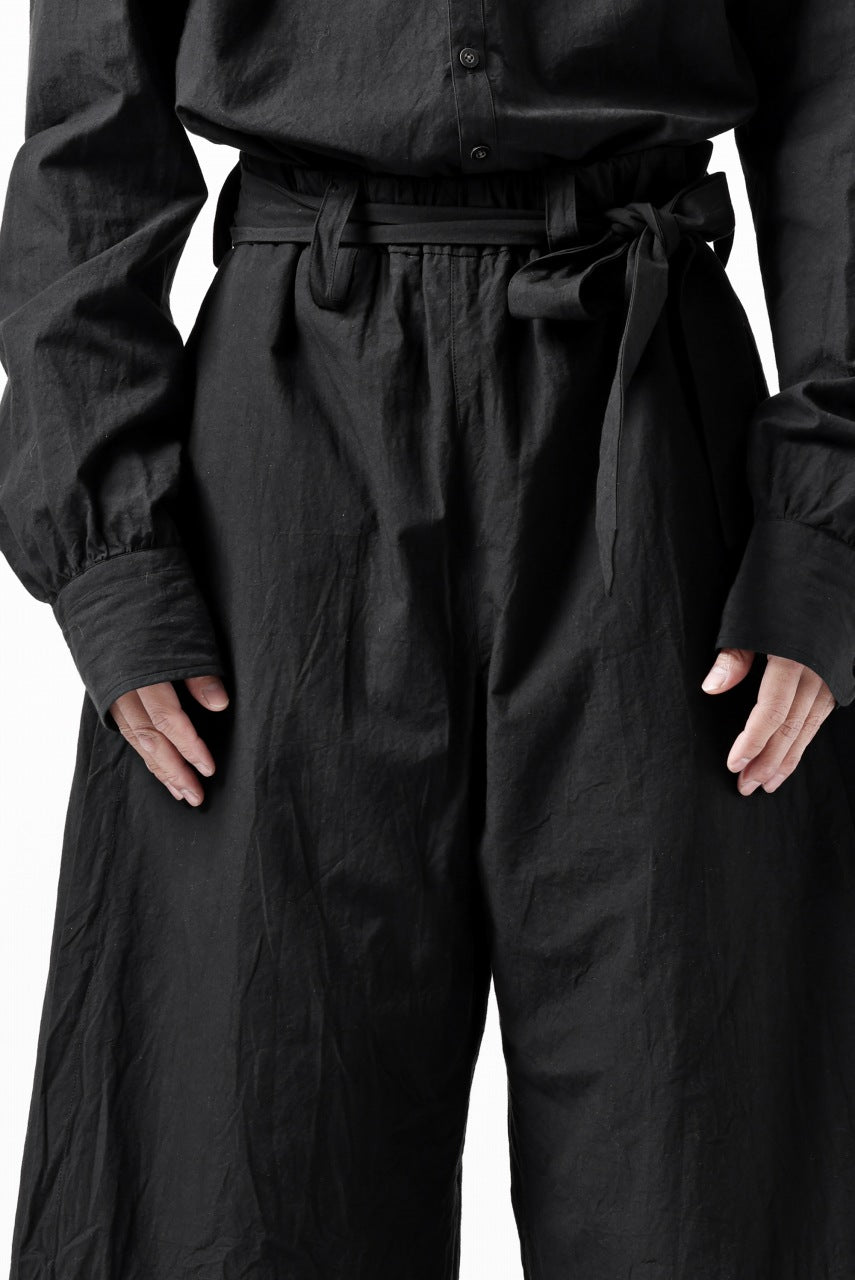 KLASICA VENT LAYERED FOLKLORE TROUSERS / HAND DYED COTTON-LINEN (BLACK)