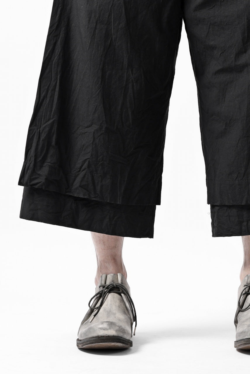 KLASICA VENT LAYERED FOLKLORE TROUSERS / HAND DYED COTTON-LINEN (BLACK)