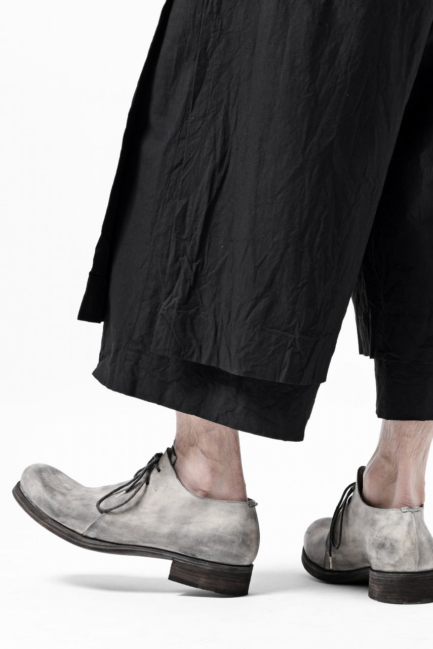 KLASICA VENT LAYERED FOLKLORE TROUSERS / HAND DYED COTTON-LINEN (BLACK)