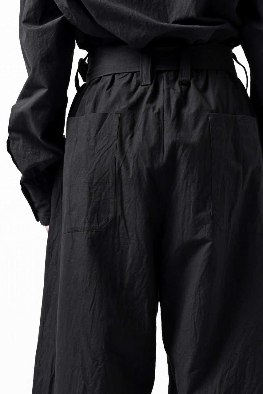 KLASICA VENT LAYERED FOLKLORE TROUSERS / HAND DYED COTTON-LINEN (BLACK)