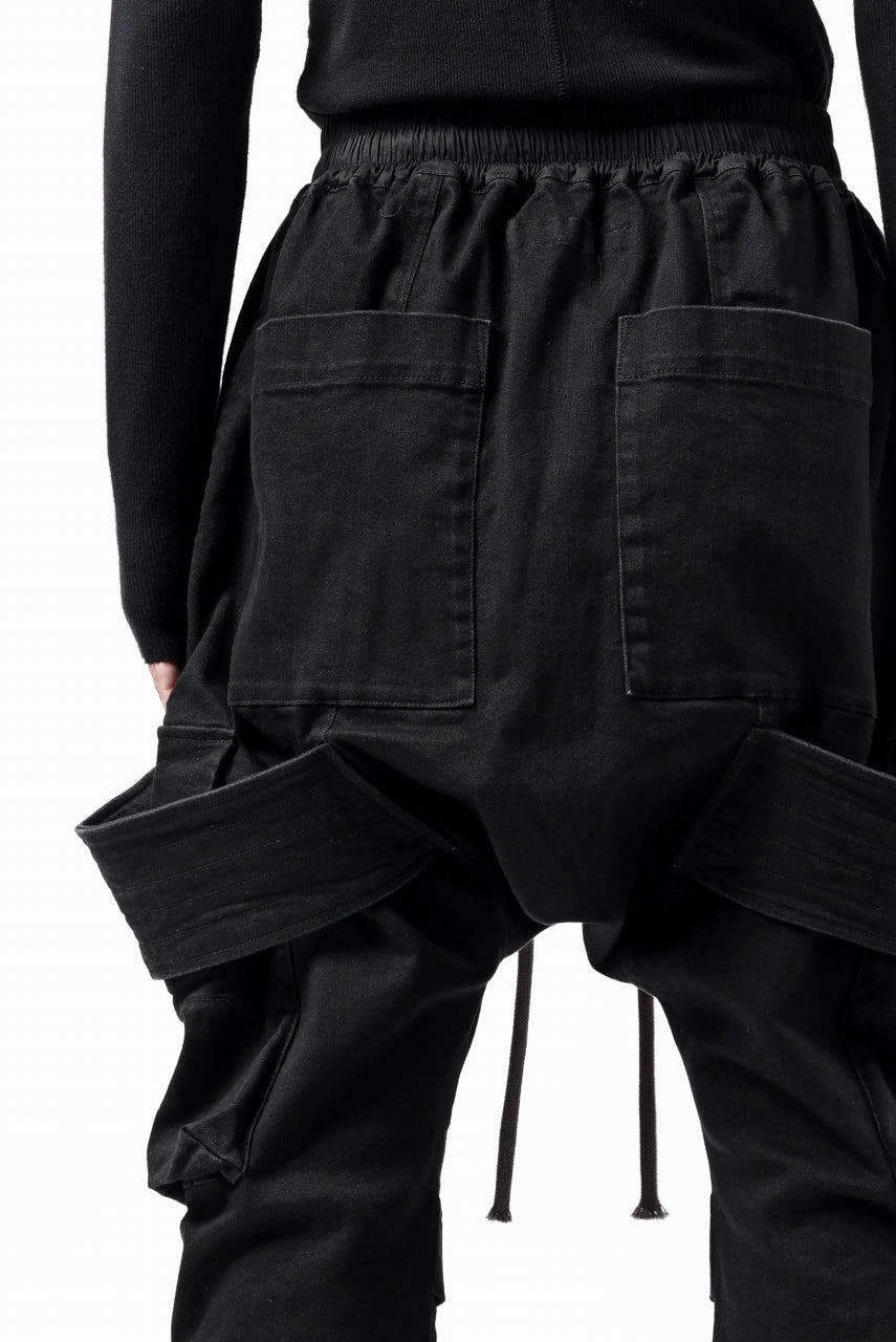 Load image into Gallery viewer, A.F ARTEFACT CARGO SAROUEL SKINNY PANTS / STRETCH COTTON DENIM (BLACK)