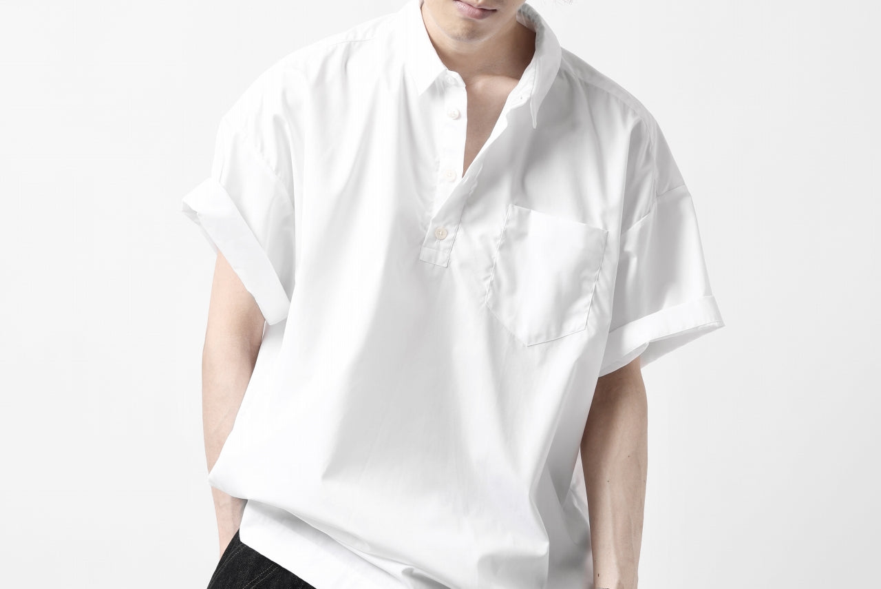 KLASICA SH-010 BOXY MINIMAL HALF SLEEVE SHIRT / THOMAS MASON'S 120/2 POPLIN (WHITE)