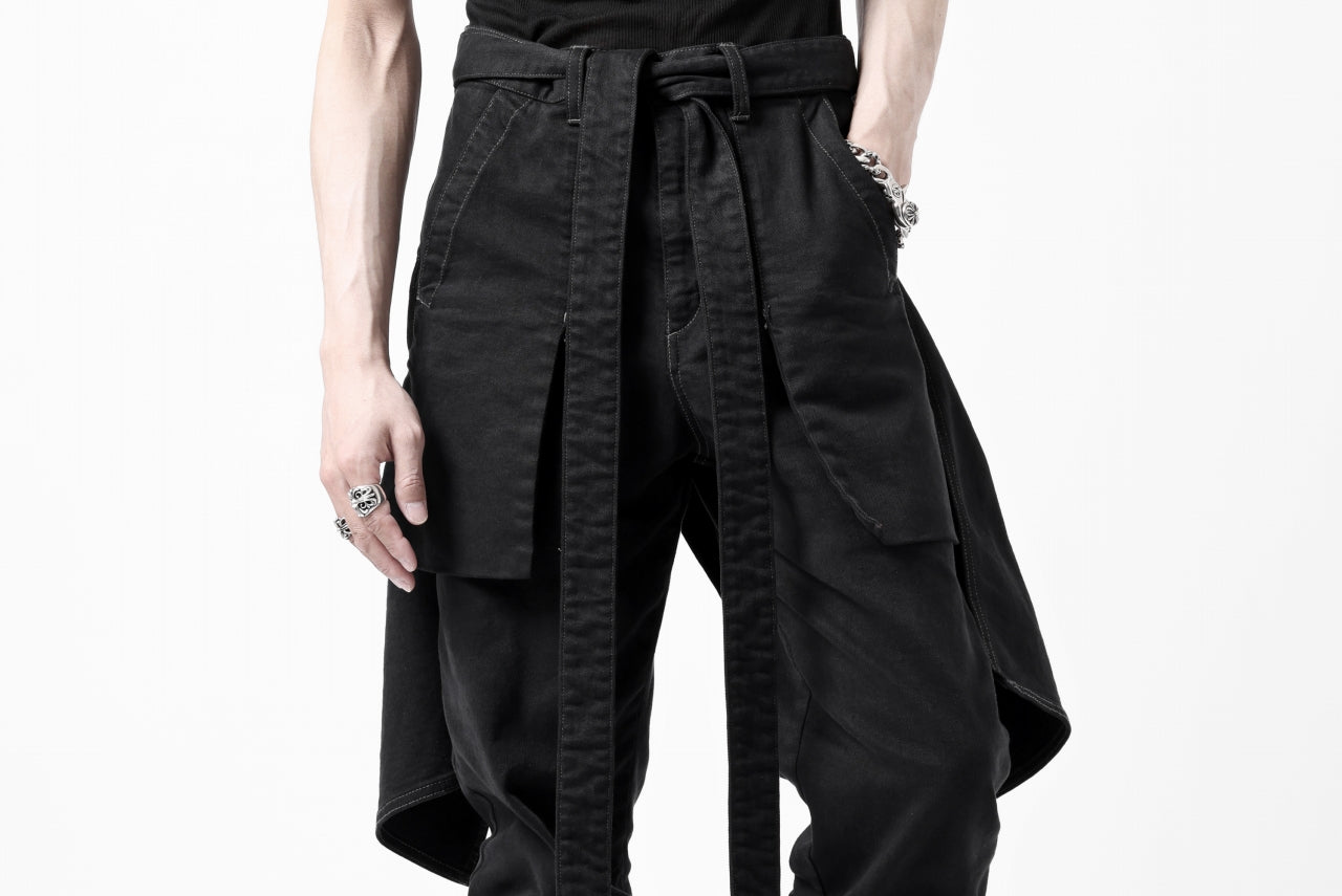 N/07 SEDITIOUS BONDAGE TROUSERS / BLEACHED BLACK DENIM (BLACK OVER DYED)