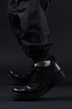 画像をギャラリービューアに読み込む, BORIS BIDJAN SABERI HORSE PUNCHING LEATHER DERBY SHOES / WASHED &amp; HAND-TREATED &quot;SHOE1-SIN&quot; (BLACK)